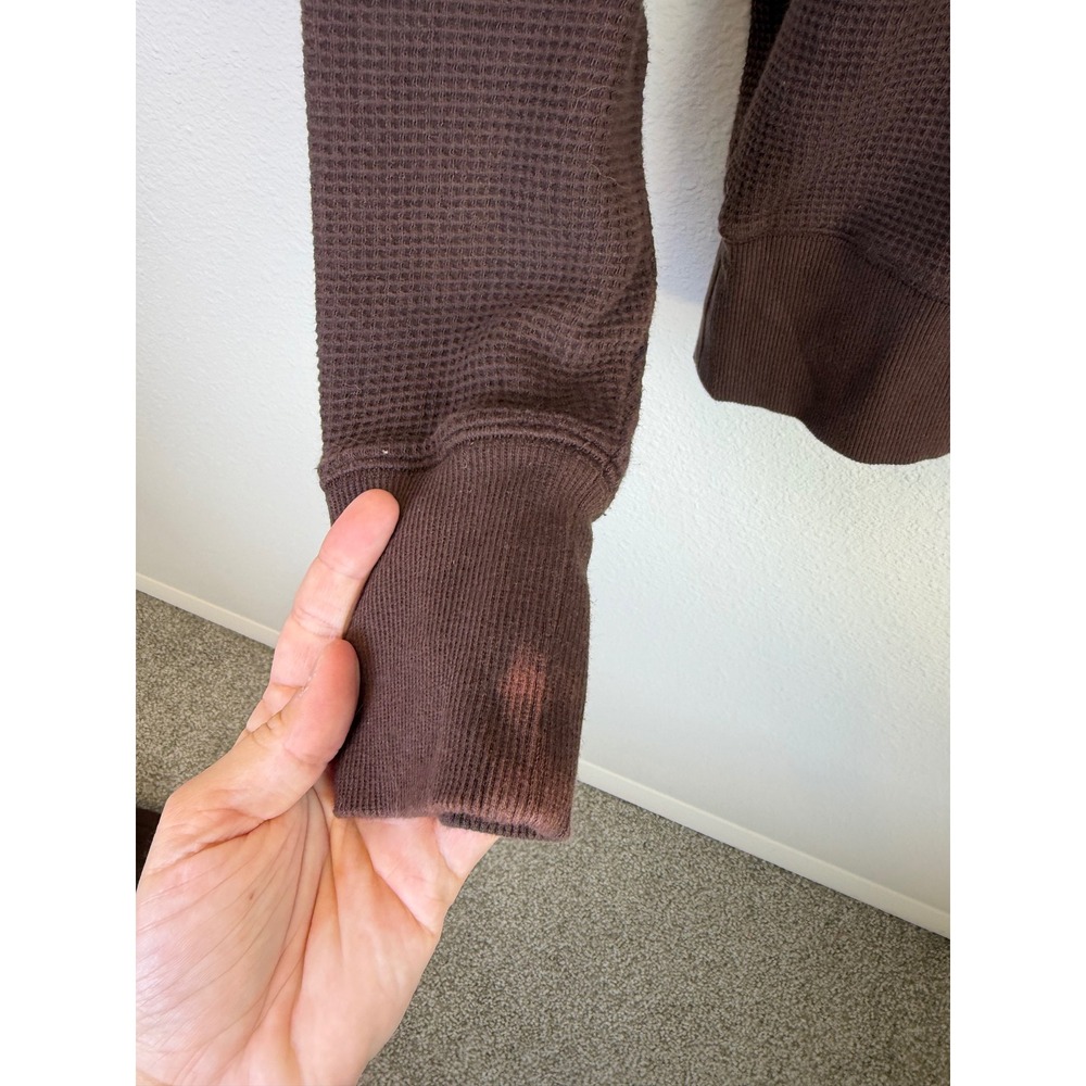 Negative Underwear Waffle Knit Brown Henley Knit Pullover And Jogger Set Sz XS - Picture 3 of 8
